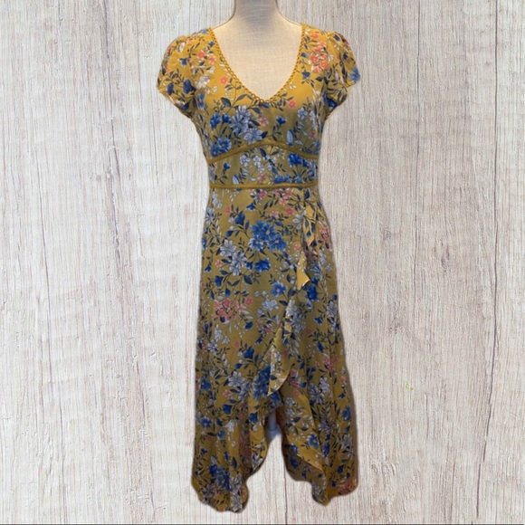 City Studio Yellow Floral Short Sleeve Maxi Dress - Picture 1 of 11